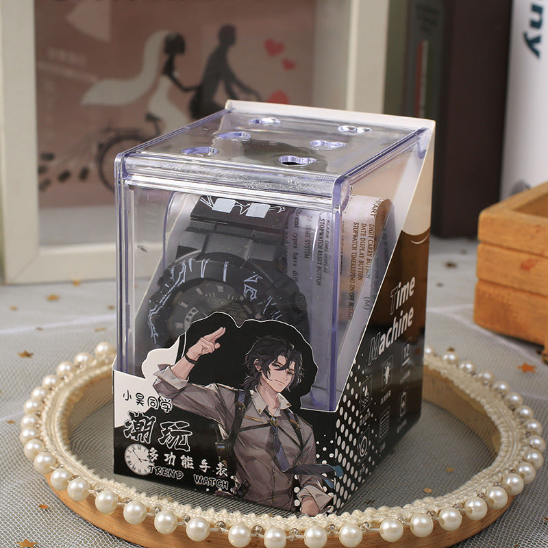 Digital watch for high school students, unisex, stylish, Korean-style, waterproof, sporty, and preppy.