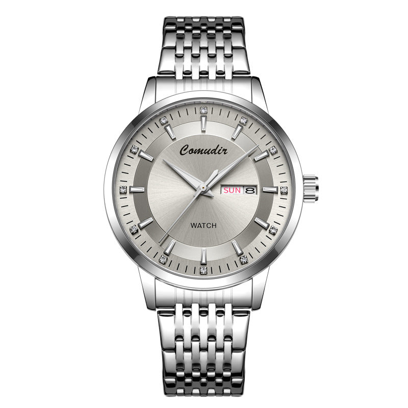 Men's Watch, Skeletonized, Waterproof, Trendy, Luminous, Double Calendar