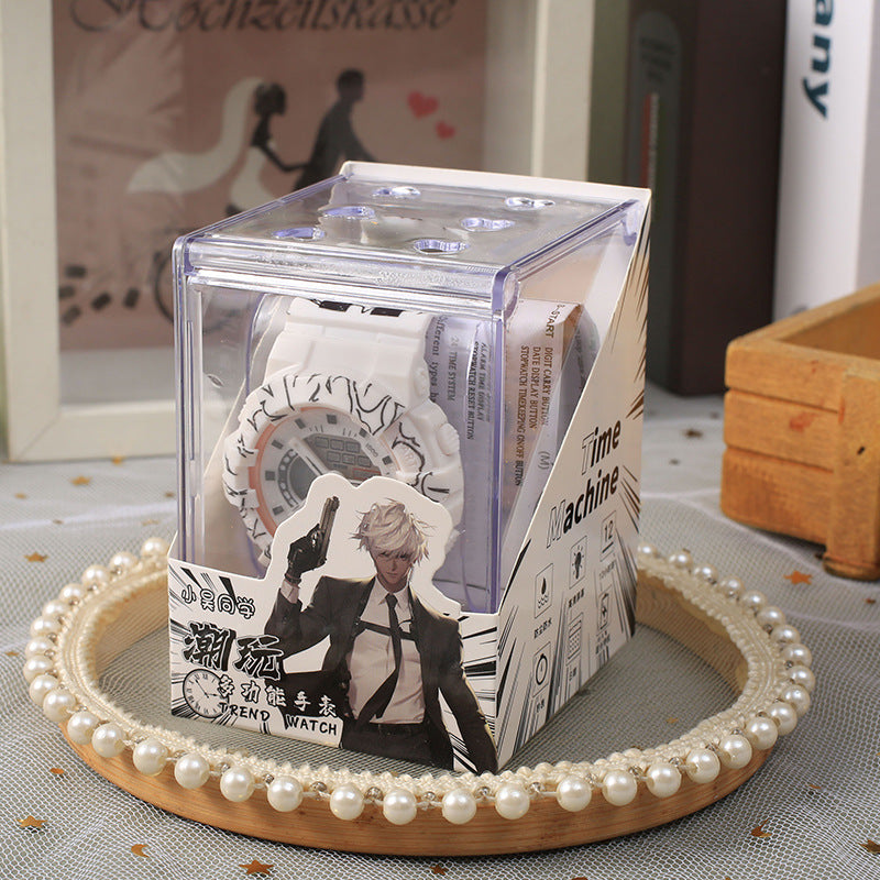 Digital watch for high school students, unisex, stylish, Korean-style, waterproof, sporty, and preppy.